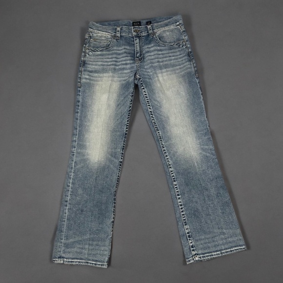 Buckle Black Fit No. 9 Bootleg Jeans Men’s 36R | Distressed Light Wash Denim - Picture 6 of 6